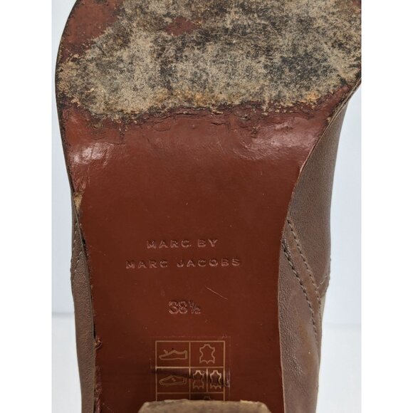 Marc by Marc Jacobs Leather Ankle Booties Women Size 8 US Chunky Heel Minimalist - Picture 8 of 13